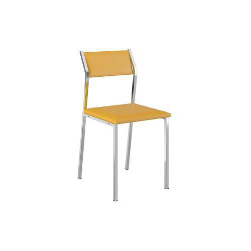 Tamanhos, Medidas e Dimensões do produto Cadeiras Carraro 1709 (2 Unidades) - Cor Cromada - Assento/Encosto Couríno Amarelo Ouro