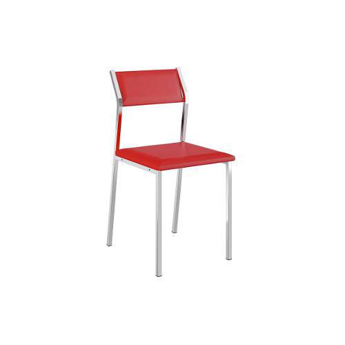 Tamanhos, Medidas e Dimensões do produto Cadeiras Carraro 1709 (2 Unidades) - Cor Cromada - Assento/Encosto Couríno Vermelho Real