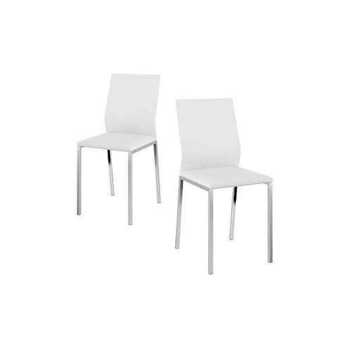 Tamanhos, Medidas e Dimensões do produto Cadeiras Carraro 1804 (2 Unidades) - Cor Cromada - Assento/Encosto Couríssimo Branco