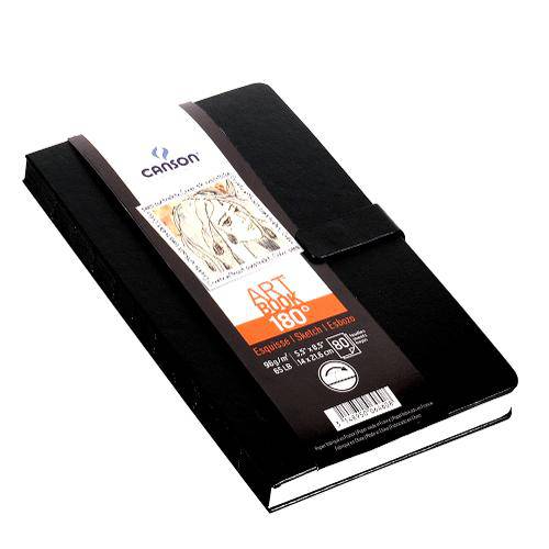 Tamanhos, Medidas e Dimensões do produto Caderneta para Esboço Canson – Art Book 180 Preto 96g/M² 14 X 21,6 Cm - 60006460