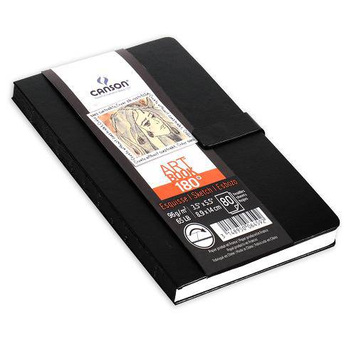Tamanhos, Medidas e Dimensões do produto Caderneta para Esboço Canson – Art Book 180 Preto 96g/M² 8,9 X 14 Cm - 60006459