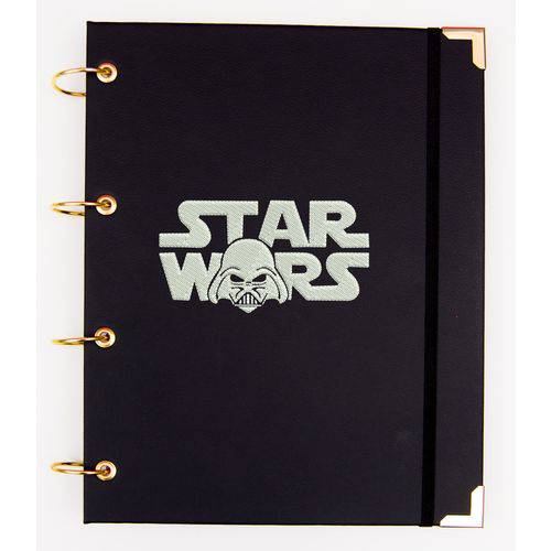 Tamanhos, Medidas e Dimensões do produto Caderno Argolado Universitário Star Wars em Couro