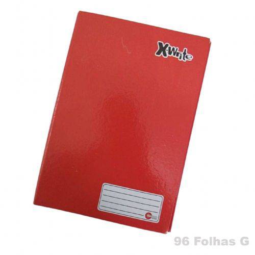 Tamanhos, Medidas e Dimensões do produto Caderno Brochurão 1/4 Capa Dura 96 Folhas X-WRITE Vermelho Maxima