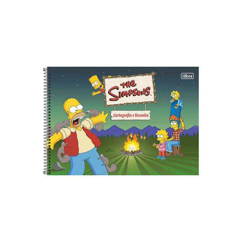 Tamanhos, Medidas e Dimensões do produto Caderno de Cartografia e Desenho - os Simpsons - 96 Folhas - Tilibra