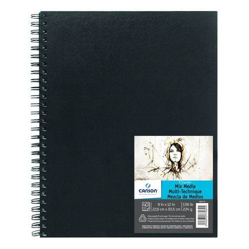 Tamanhos, Medidas e Dimensões do produto Caderno Desenho Canson Art Book Mix Media Espiral 014 X 021 Cm 040 Fls 60516108