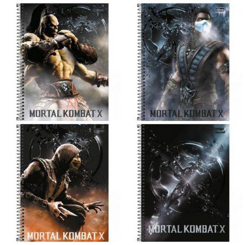 Tamanhos, Medidas e Dimensões do produto Caderno Espiral Capa Dura Universitário 10 Matérias Mortal Kombat 160 Folhas Tilibra
