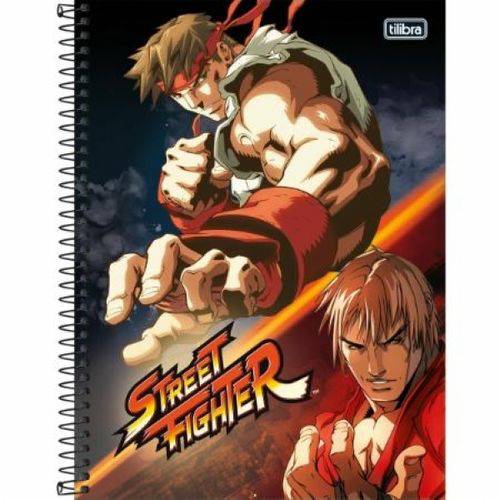 Tamanhos, Medidas e Dimensões do produto Caderno Espiral Capa Dura Universitário 10 Matérias Street Fighter 160 Folhas Tilibra
