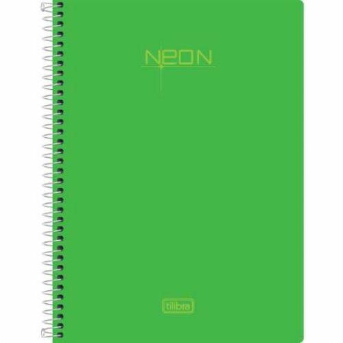 Tamanhos, Medidas e Dimensões do produto Caderno Espiral Capa Plástica 1/4 Sem Pauta Neon Verde 96 Folhas Tilibra