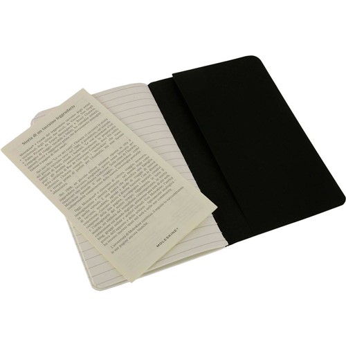Tamanhos, Medidas e Dimensões do produto Caderno Moleskine Cahier Ruled Journals Pautado de Bolso com Capa Flexível Preto - Kit com 3