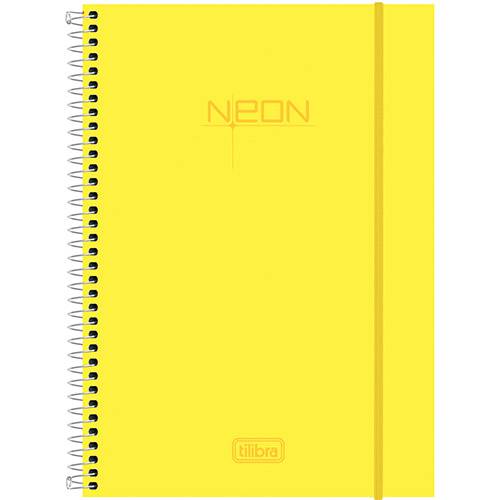 Tamanhos, Medidas e Dimensões do produto Caderno Universitário Tilibra Neon Amarelo Capa de Polipropileno - 96 Folhas