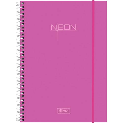 Tamanhos, Medidas e Dimensões do produto Caderno Universitário Tilibra Neon Rosa com Capa de Polipropileno - 96 Folhas
