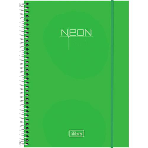 Tamanhos, Medidas e Dimensões do produto Caderno Universitário Tilibra Neon Verde Capa de Polipropileno - 200 Folhas