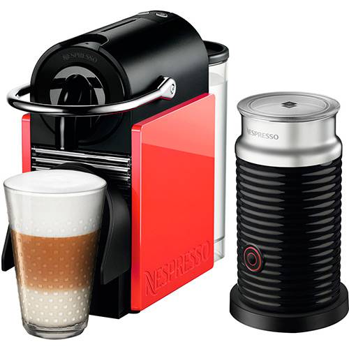 Tamanhos, Medidas e Dimensões do produto Cafeteira Expresso Combo Pixie Clips Nespresso Branca e Coral com Aeroccino 19 Bar