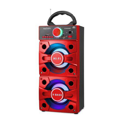 Tamanhos, Medidas e Dimensões do produto Caixa de Som Bluetooth 12W Super Bass - CS-M245BT - EXBOM - Vermelho