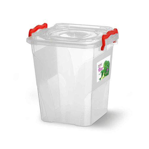 Tamanhos, Medidas e Dimensões do produto Caixa Box Organizadora Mantimentos com Alça Transparente 5 Litros - Niquelart