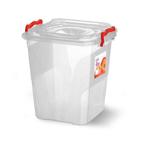 Tamanhos, Medidas e Dimensões do produto Caixa Box Organizadora Mantimentos com Alça Transparente 7,5 Litros - Niquelart