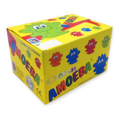Tamanhos, Medidas e Dimensões do produto Caixa de Amoeba com 24 Potes Original Geleinha Massinha Geleca Asca Toys