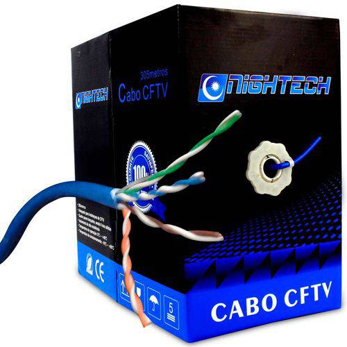 Tamanhos, Medidas e Dimensões do produto Caixa de Cabo para Rede e Cftv 305 Metros - Cable 5 Blue Jacket 4x24 Awg (s)