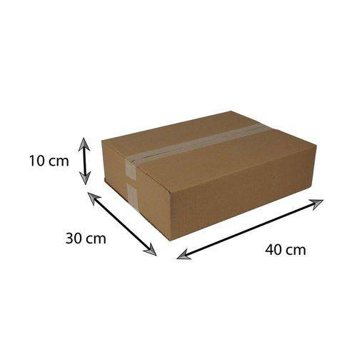 Tamanhos, Medidas e Dimensões do produto Caixa de Papelão Encomenda Modelo D - 40x30x10 Cm - 25 Unidades