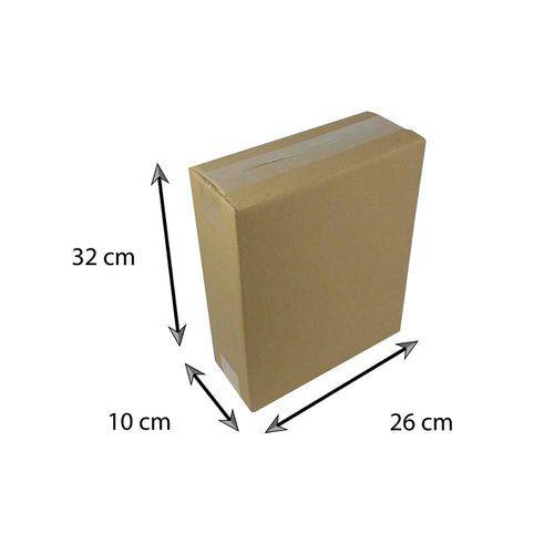 Tamanhos, Medidas e Dimensões do produto Caixa de Papelão Encomenda N12 - 26x10x32 Cm - 25 Unidades