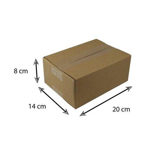 Tamanhos, Medidas e Dimensões do produto Caixa de Papelão Encomenda N104 - 20x14x8 Cm - 50 Unidades