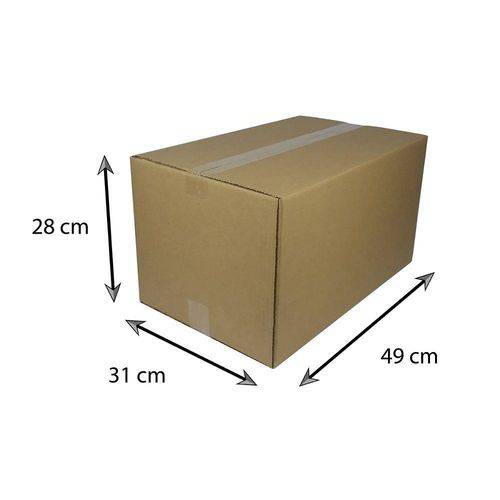 Tamanhos, Medidas e Dimensões do produto Caixa de Papelão Encomenda N25 - 49x31x28 Cm - 10 Unidades