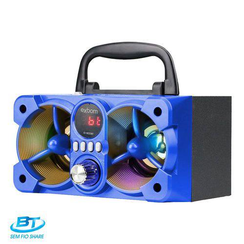 Tamanhos, Medidas e Dimensões do produto Caixa de Som Bluetooth 6W Super Bass - CS-M223BT - Exbom - Azul