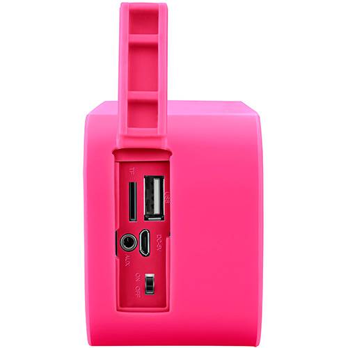 Tamanhos, Medidas e Dimensões do produto Caixa de Som Bluetooth Pulse Speaker Rosa 10W Entrada USB e Cartão Memória