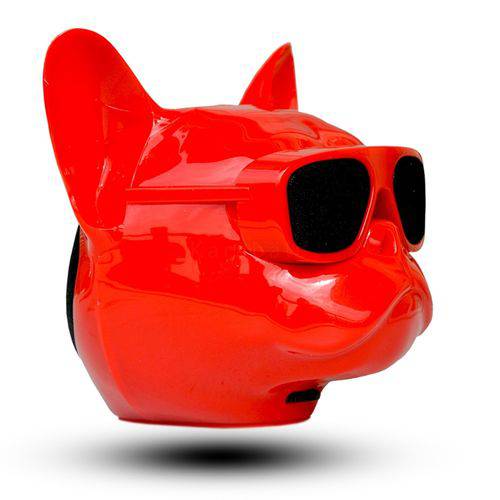 Tamanhos, Medidas e Dimensões do produto Caixa de Som Bluetooth Speaker Mini Bulldog French - FM Micro SD - Vermelha