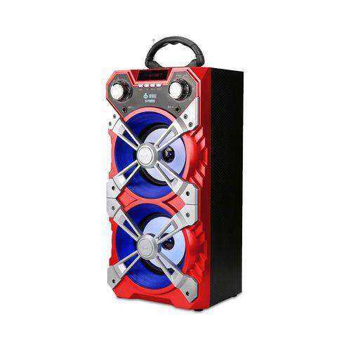 Tamanhos, Medidas e Dimensões do produto Caixa de Som Bluetooth Super Bass 12W 2 Alto-falantes VC-M500QBT Infokit Vermelho