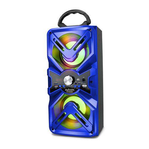 Tamanhos, Medidas e Dimensões do produto Caixa de Som Bluetooth Wireless Super Bass 10W Multimídia CS-M435BT Exbom Azul