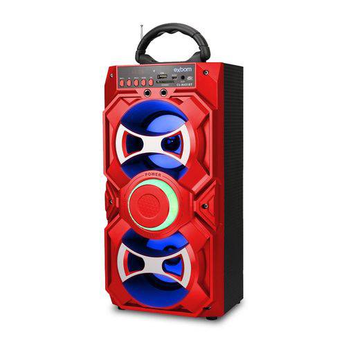 Tamanhos, Medidas e Dimensões do produto Caixa de Som Bluetooth Wireless Super Bass 12W - CS-M430BT - Exbom - Vermelho