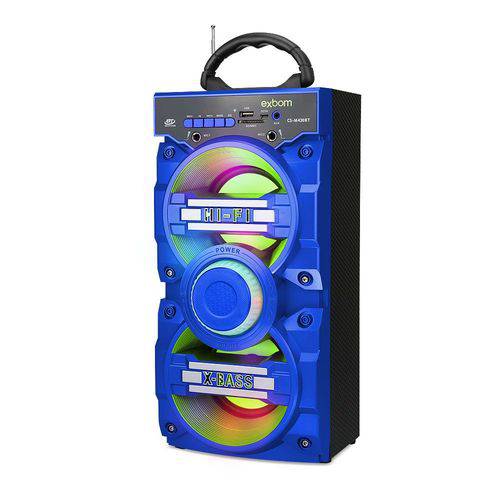 Tamanhos, Medidas e Dimensões do produto Caixa de Som Bluetooth Wireless Super Bass 12W Multimídia e P10 Portatil CS-M430BT 2533 Azul