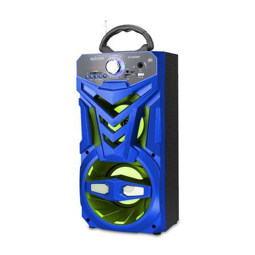 Tamanhos, Medidas e Dimensões do produto Caixa de Som de Bluetooth Super Bass 12W 2 Alto-falantes e Multimídia CS-M432BT Exbom Azul