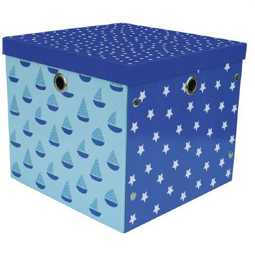 Tamanhos, Medidas e Dimensões do produto Caixa Decor Barco Azul 28x32cm