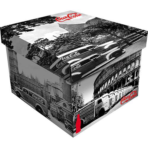 Tamanhos, Medidas e Dimensões do produto Caixa Desmontável de Plástico Coca-Cola Landscape World 35x27cm - Urban