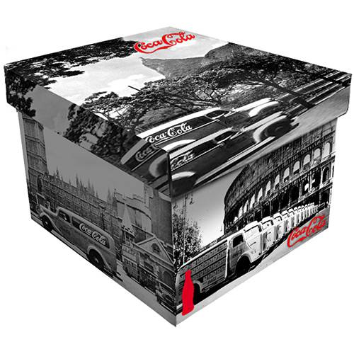 Tamanhos, Medidas e Dimensões do produto Caixa Desmontável de Plástico Coca-Cola Landscape World 38x29cm - Urban