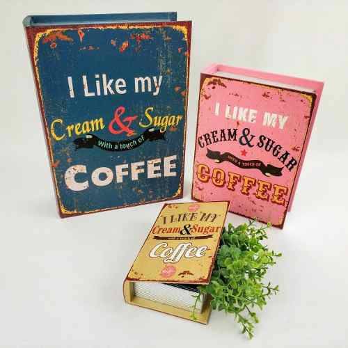 Tamanhos, Medidas e Dimensões do produto Caixa Livro Decorativa Cream & Sugar Coffee 30/23/16cm