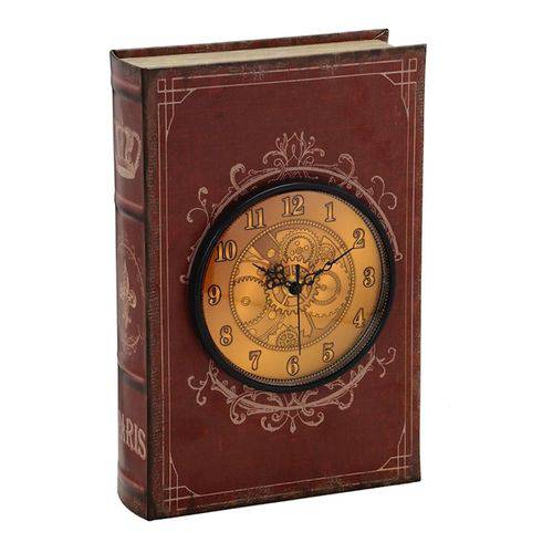Tamanhos, Medidas e Dimensões do produto Caixa Livro Vintage com Relógio - 33 X 22cm
