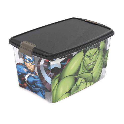 Tamanhos, Medidas e Dimensões do produto Caixa Organizadora com Trava Vingadores Avengers 46 Litros Plasutil