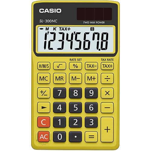 Tamanhos, Medidas e Dimensões do produto Calculadora Básica 8 Dígitos SL-300NC Amarelo - Casio