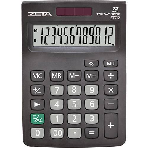 Tamanhos, Medidas e Dimensões do produto Calculadora Básica Zeta - Preta
