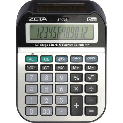 Tamanhos, Medidas e Dimensões do produto Calculadora Básica ZT-702 Zeta - Prata