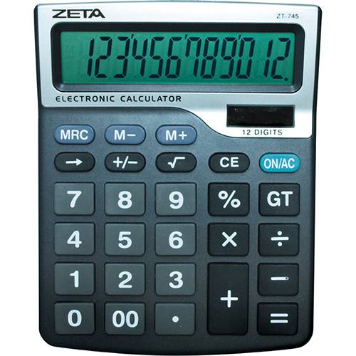 Tamanhos, Medidas e Dimensões do produto Calculadora Básica ZT-745 Zeta - Preta