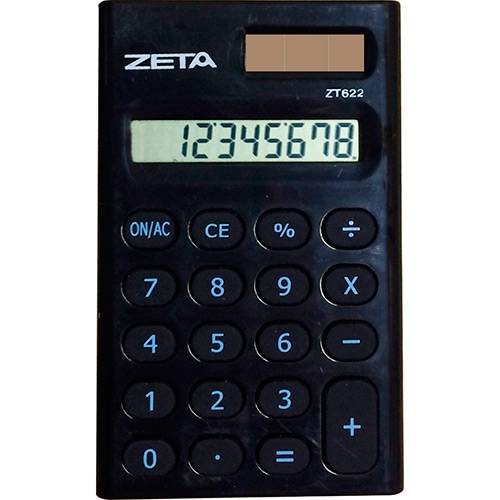 Tamanhos, Medidas e Dimensões do produto Calculadora Básica ZT622-BK Zeta - Preta