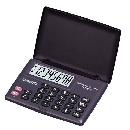Tamanhos, Medidas e Dimensões do produto Calculadora Casio Digital Portátil Lc-160lv-Bk-W-Preta