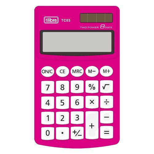 Tamanhos, Medidas e Dimensões do produto Calculadora de Bolso TC03 Rosa - Tilibra