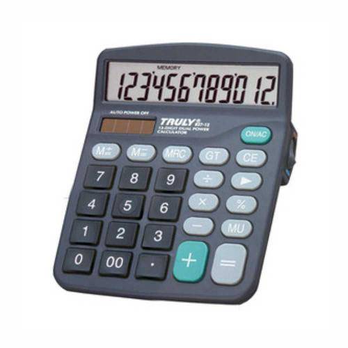 Tamanhos, Medidas e Dimensões do produto Calculadora de Mesa 12 Dígitos 837-12 Truly