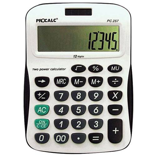 Tamanhos, Medidas e Dimensões do produto Calculadora de Mesa Procalc 12 Dígitos Solar/Bat
