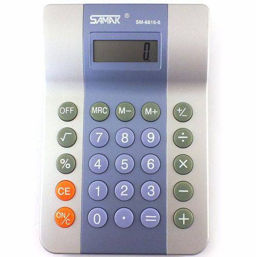 Tamanhos, Medidas e Dimensões do produto Calculadora para Escritório de Mesa com Teclas Grandes 8 Dígitos Uso Corporativo a Bateria Samak